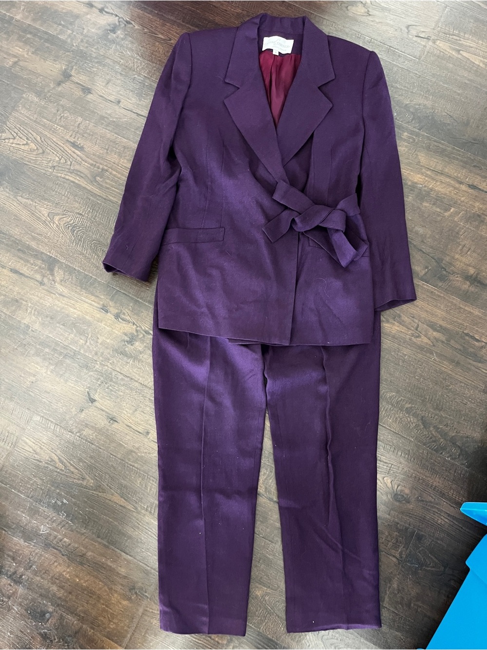 Vintage Casual Corner Purple Blazer with Burgundy Lining Suit set